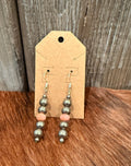 Navajo pearl and pink conch earrings