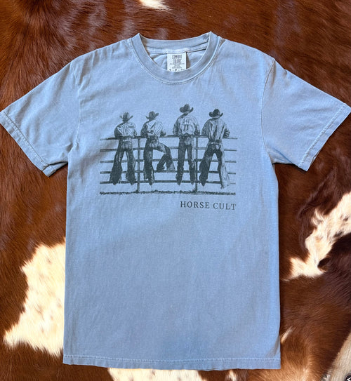 Cowboys on fence tee shirt