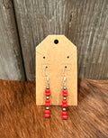 Red howlite turquoise drop earrings