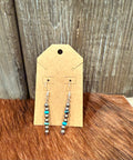 Navajo pearls and turquoise drop earrings