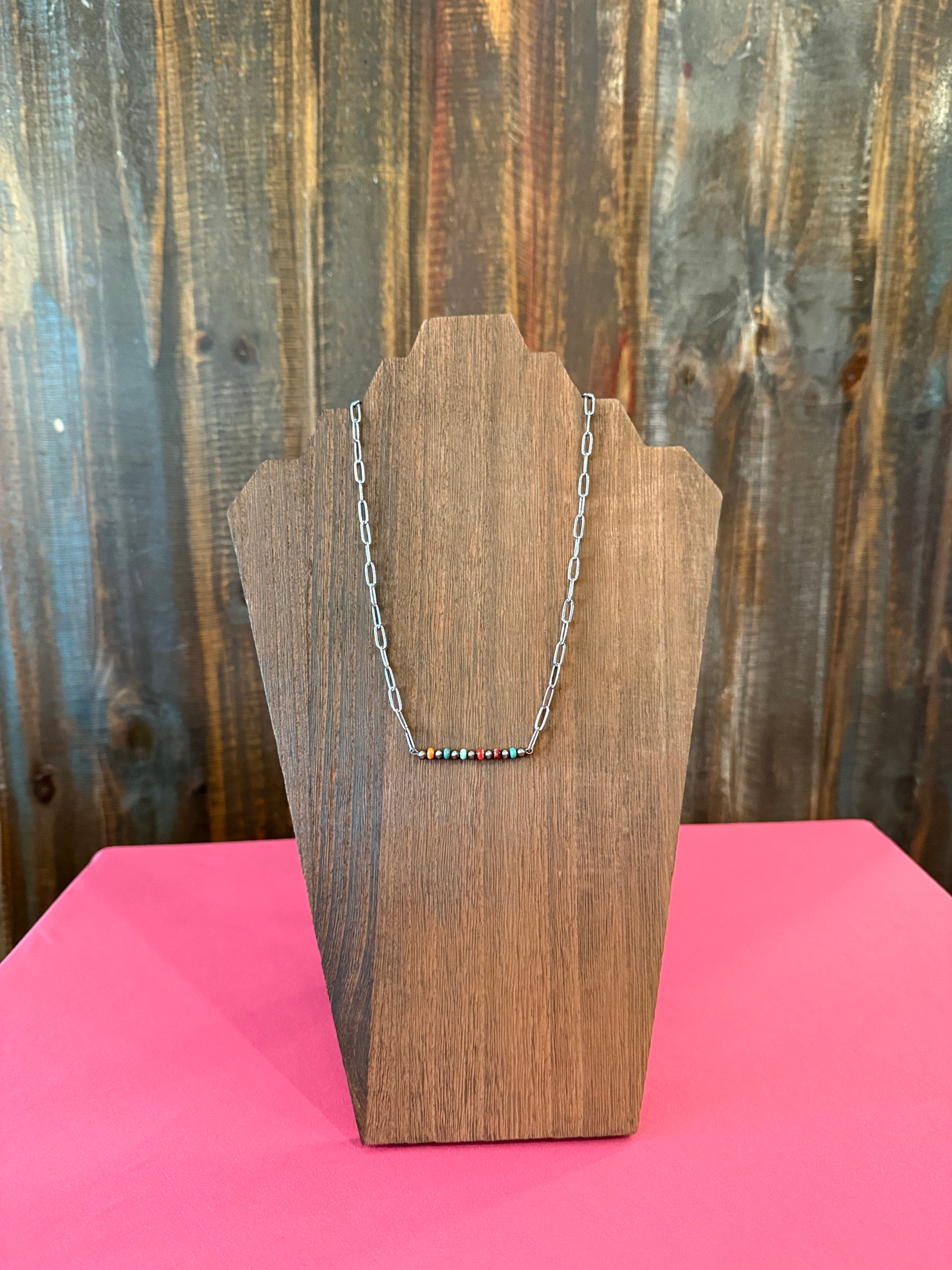 Western silver bar necklace
