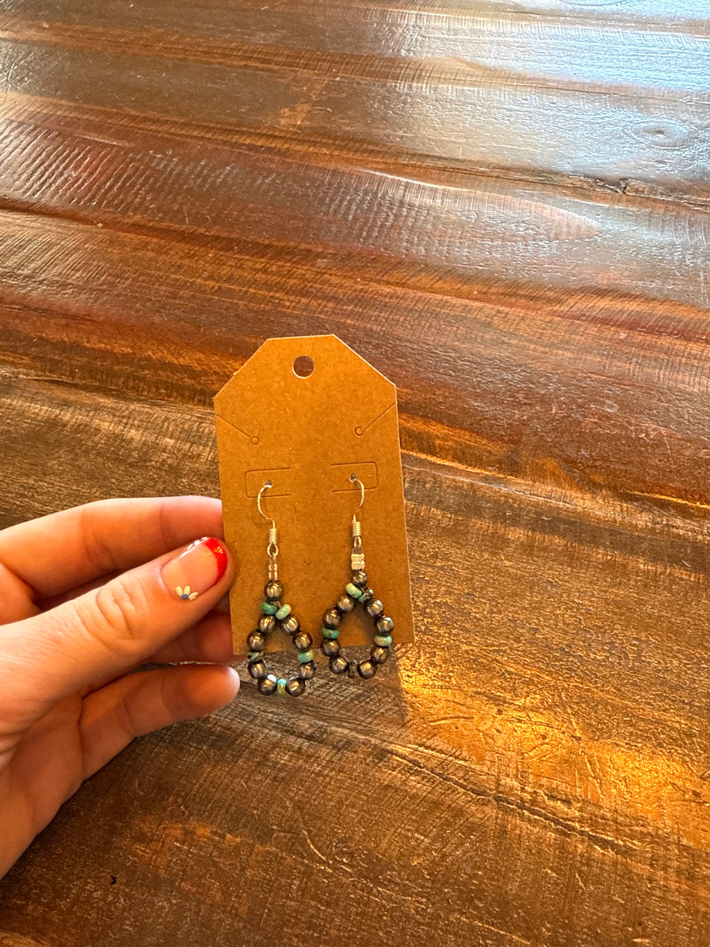 Navajo pearl and turquoise earrings