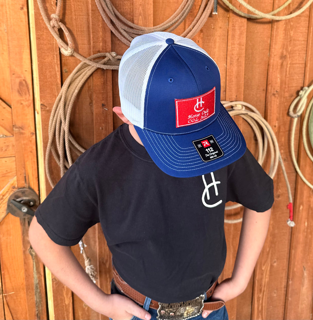 Red white and blue HC trucker cap