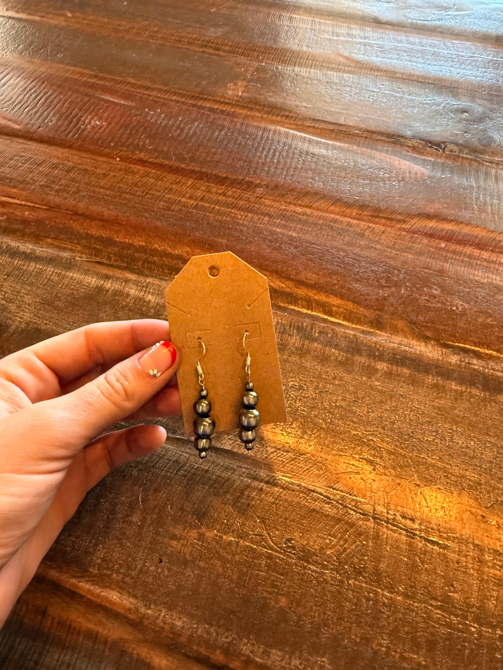 Navajo pearl drop earrings