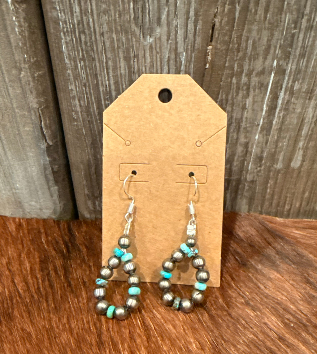 Navajo pearl and turquoise earrings
