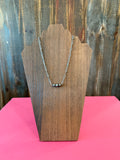 Paperclip chain Navajo pearl bar necklace