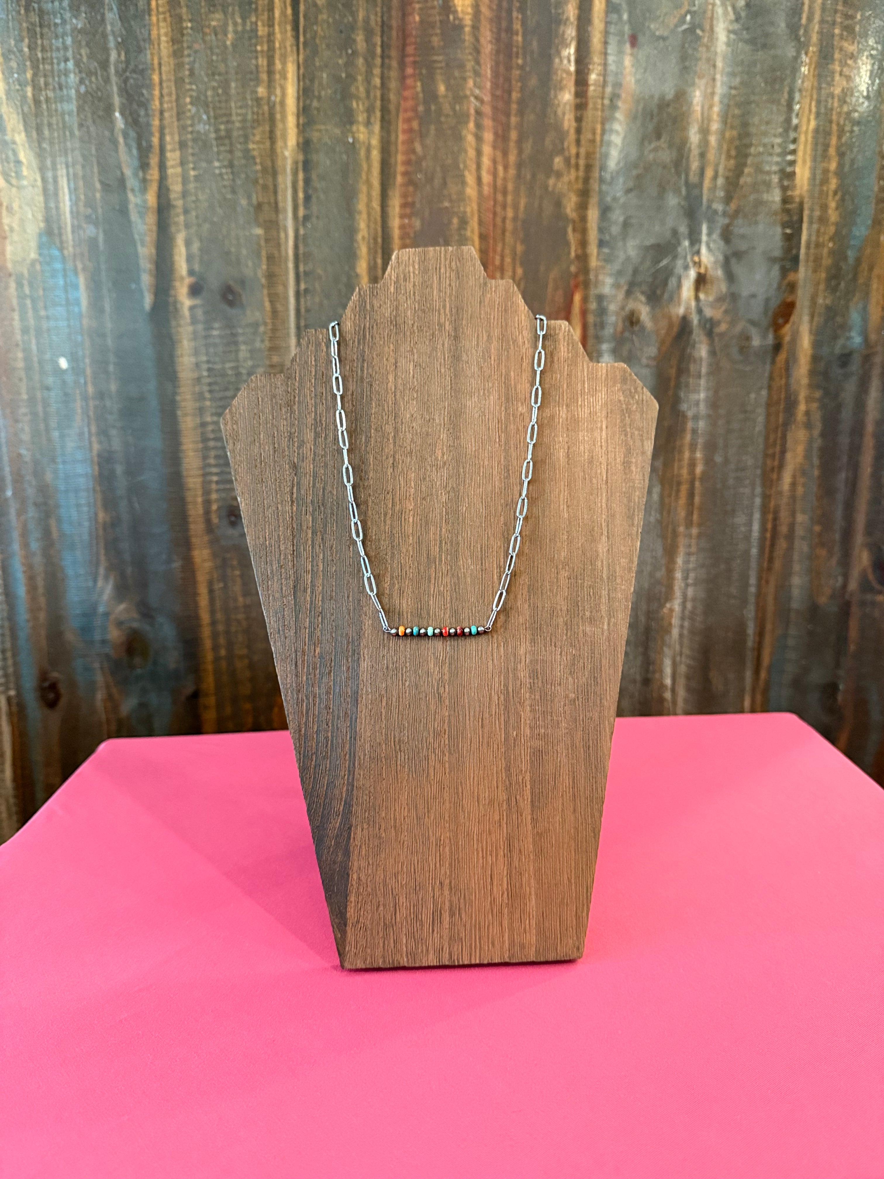 Western silver bar necklace