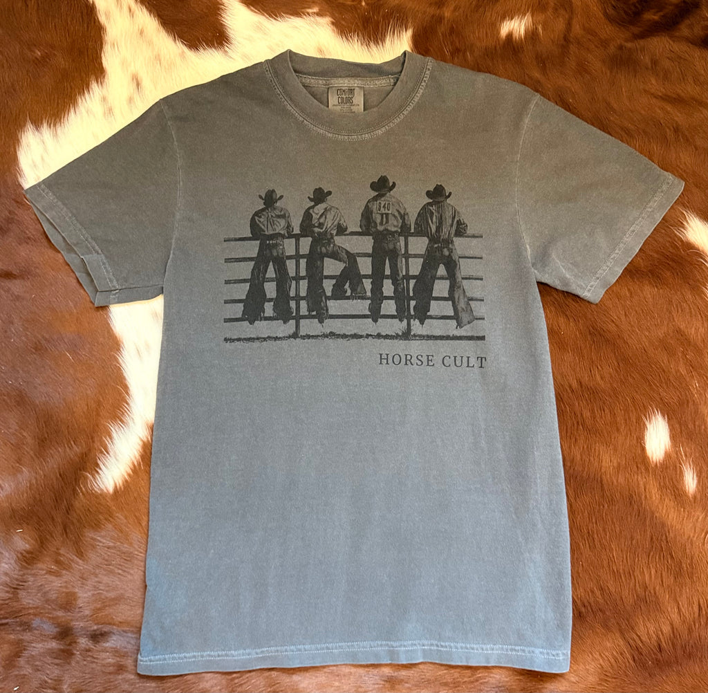 Cowboys on fence tee shirt