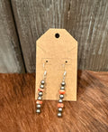 Navajo pearl and orange spiny oyster drop earrings