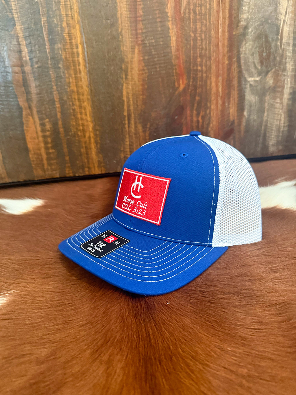 Red white and blue HC trucker cap
