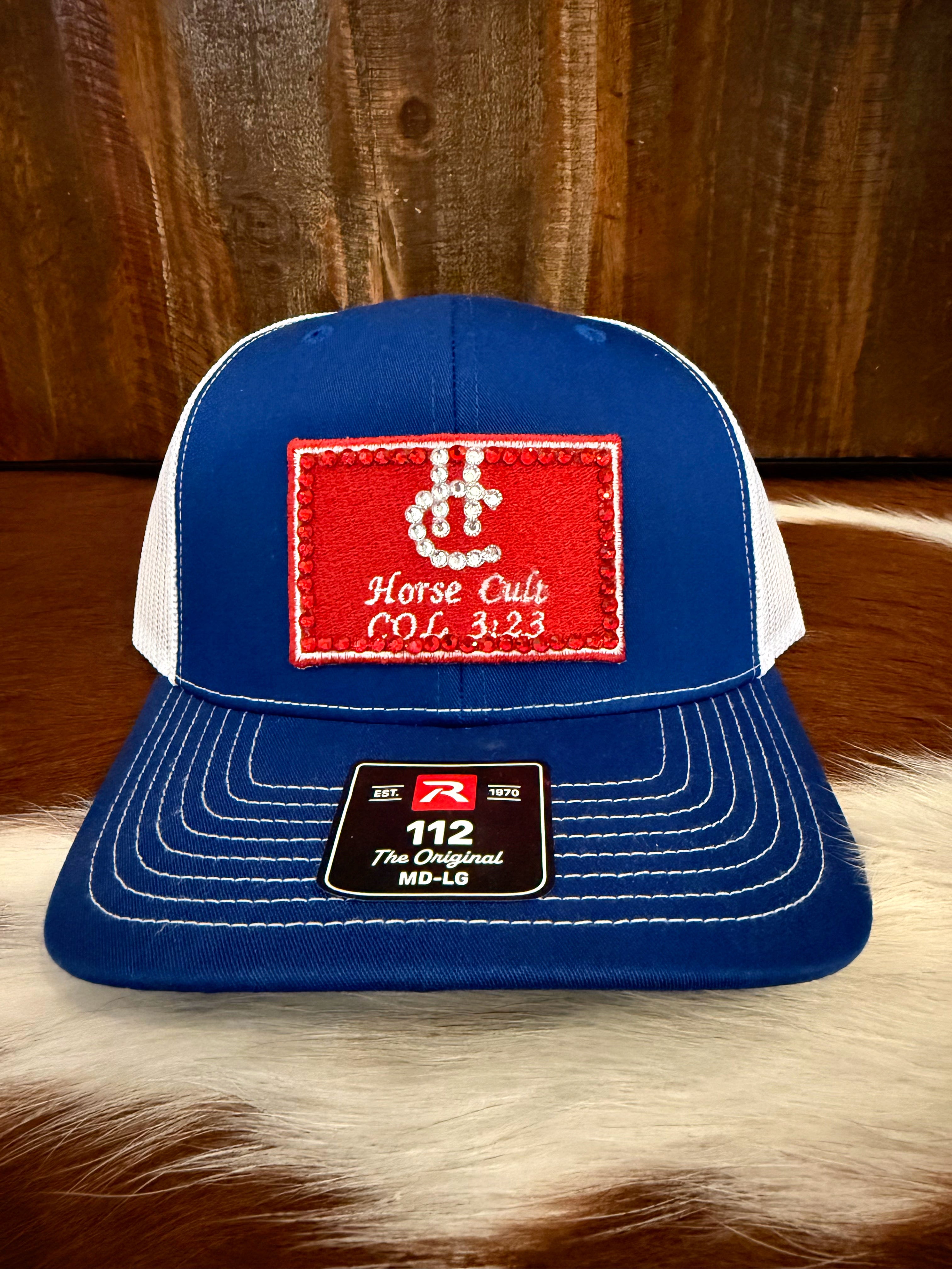 Red, white, and blue sparkle Red-patch HC trucker cap