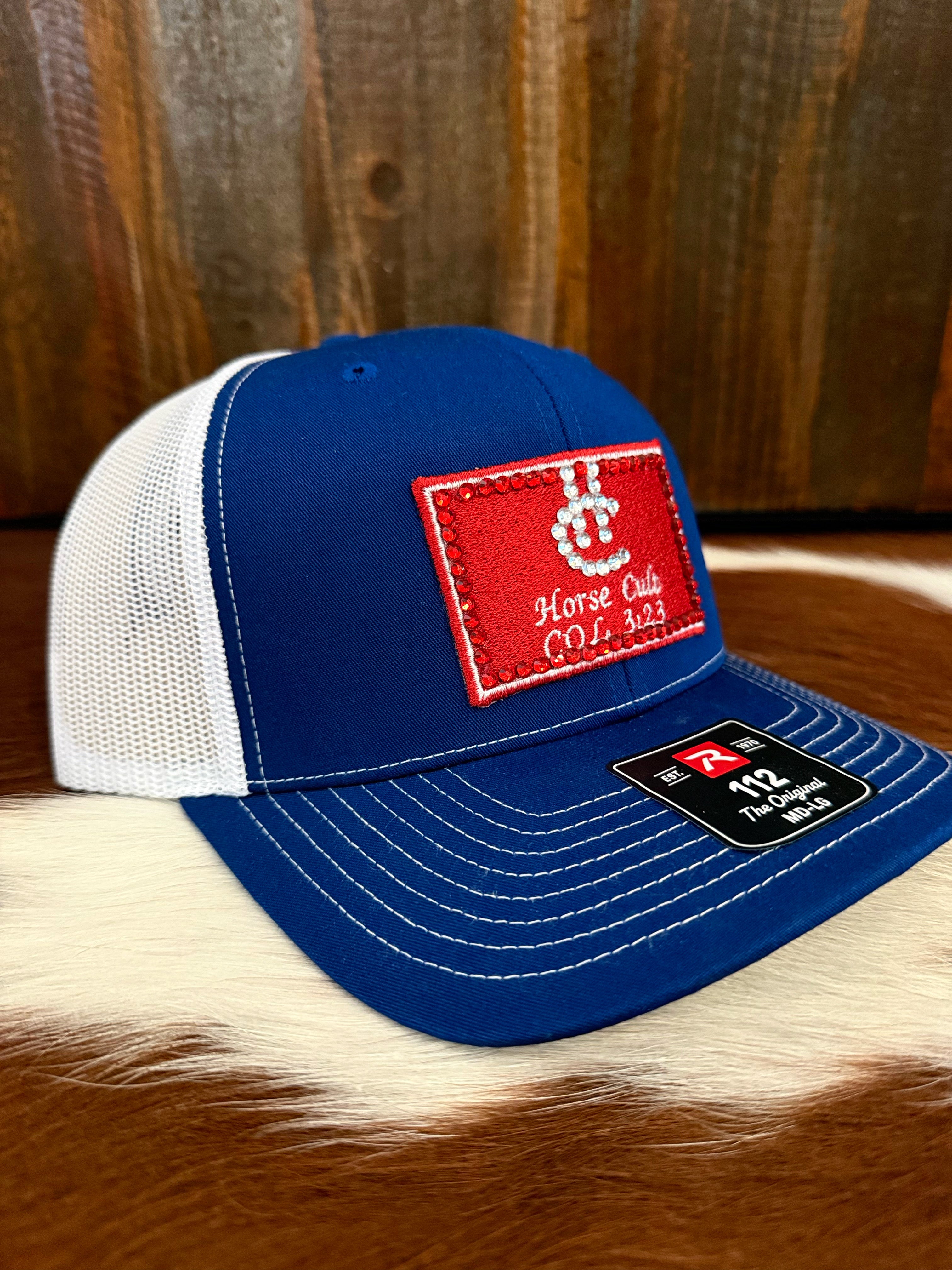 Red, white, and blue sparkle Red-patch HC trucker cap