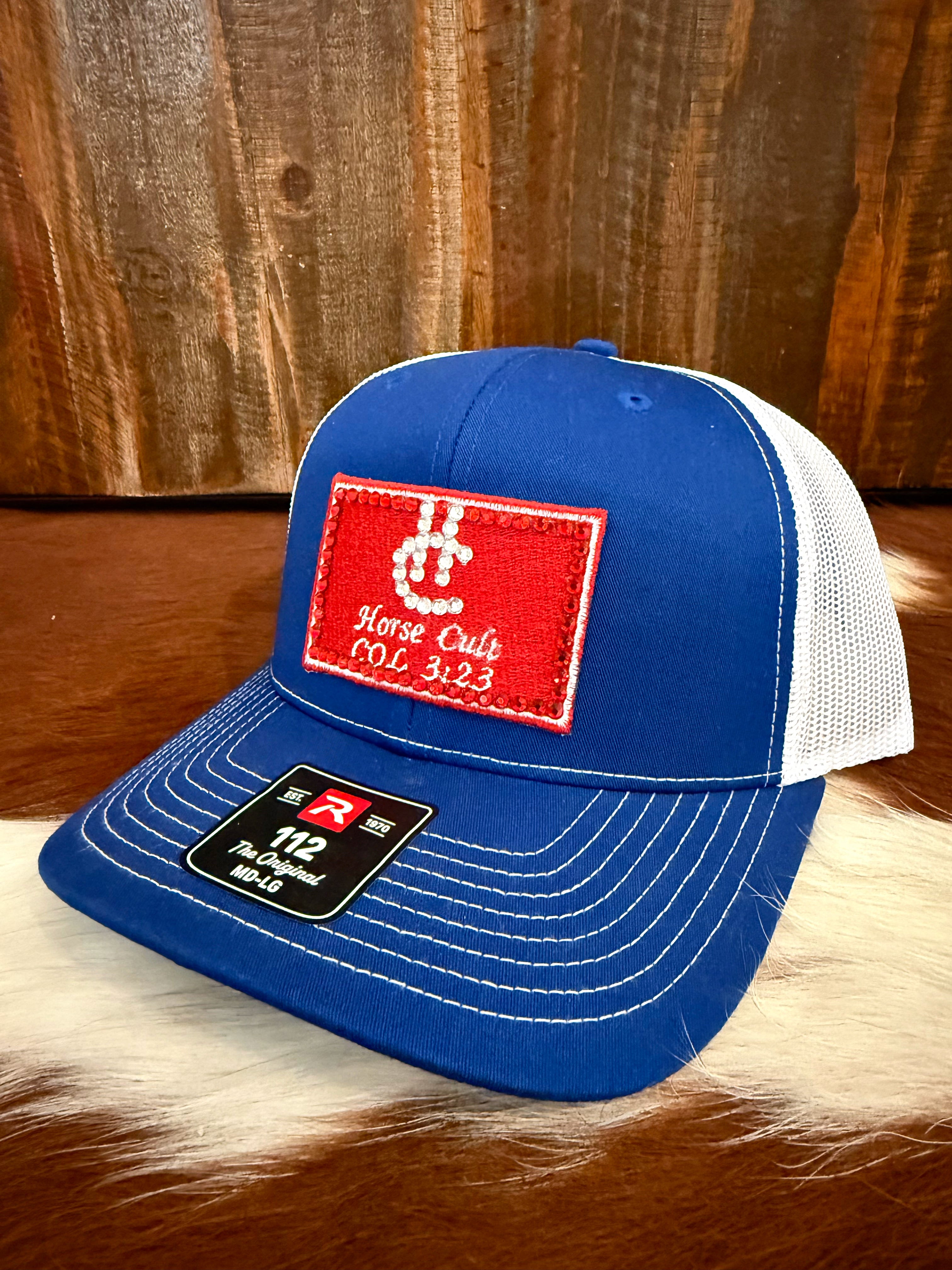 Red, white, and blue sparkle Red-patch HC trucker cap