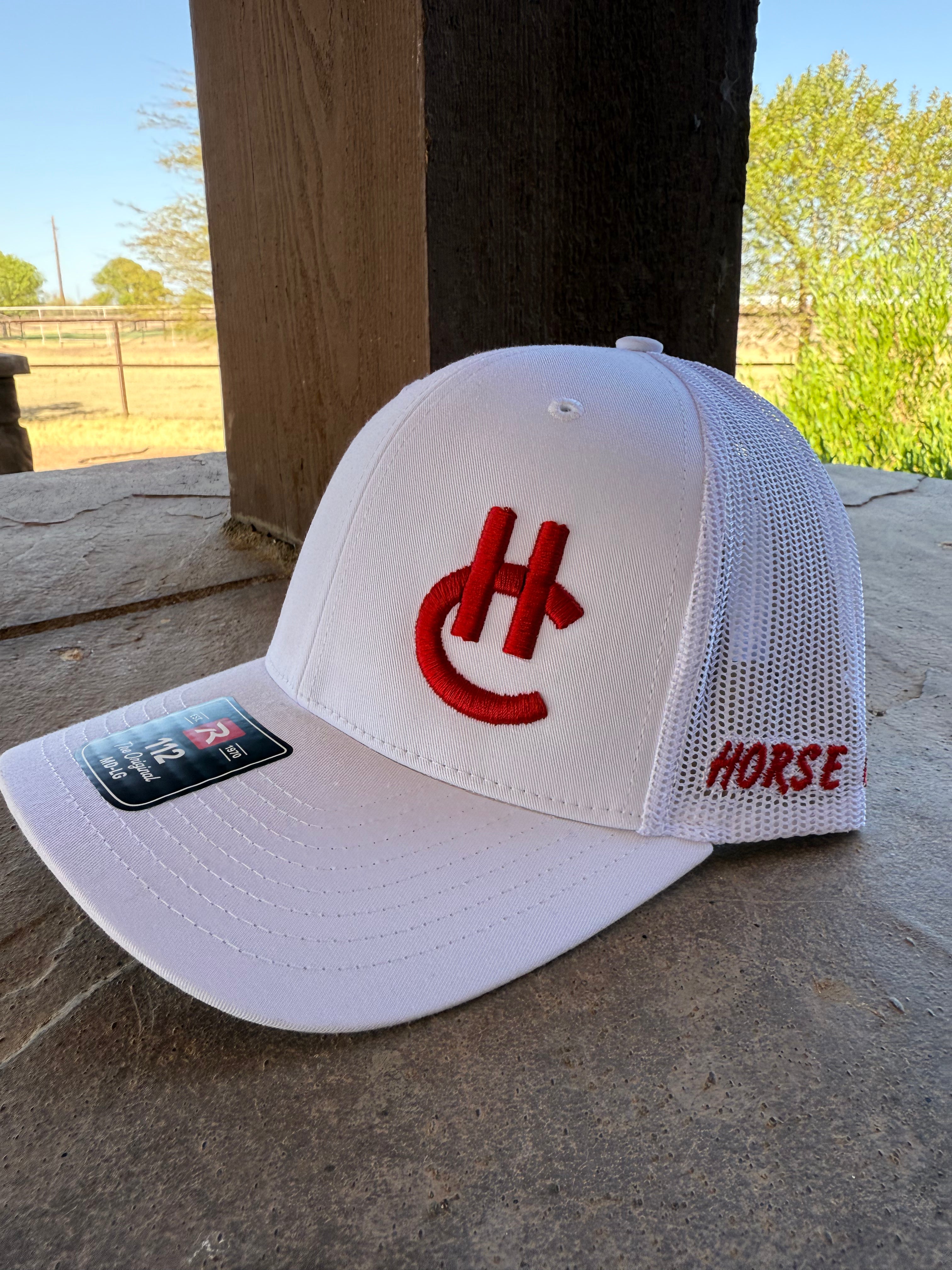All white HC trucker cap